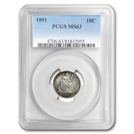 1891 Liberty Seated Dime MS-63 PCGS 1891 Liberty Seated Dime MS-63 PCGS