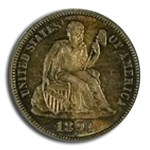 1891 Liberty Seated Dime MS-64 PCGS CAC