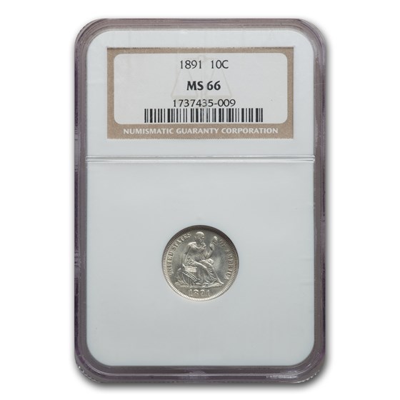 1891 Liberty Seated Dime MS-66 NGC 1891 Liberty Seated Dime MS-66 NGC