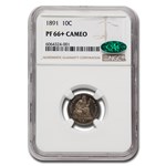 1891 Liberty Seated Dime PF-66 Cameo+ NGC CAC