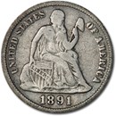 1891 Liberty Seated Dime VF