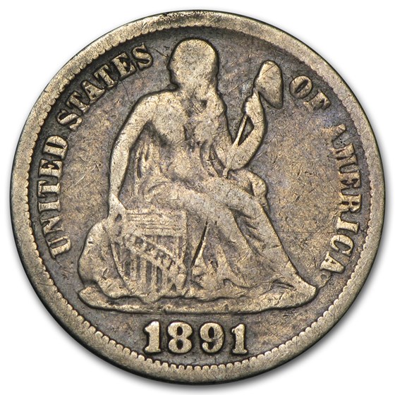 1891 Liberty Seated Dime VG 1891 Liberty Seated Dime VG