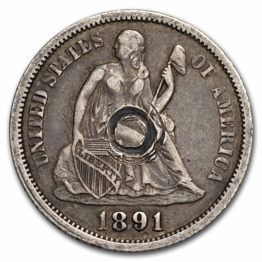 1891 Liberty Seated Dime XF (Details)