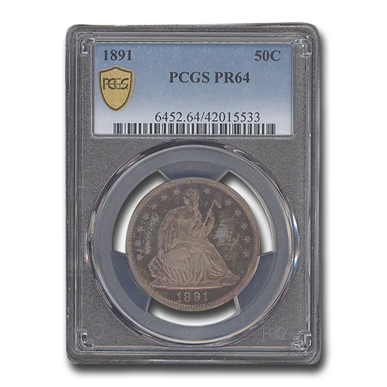 1891 Liberty Seated Half Dollar PR-64 PCGS 1891 Liberty Seated Half Dollar PR-64 PCGS