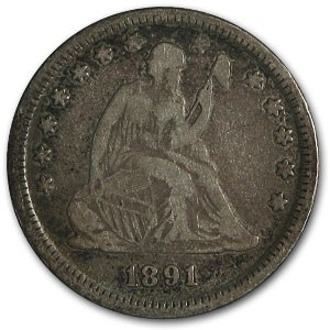 1891 Liberty Seated Quarter Fine