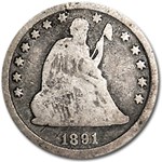1891 Liberty Seated Quarter Good