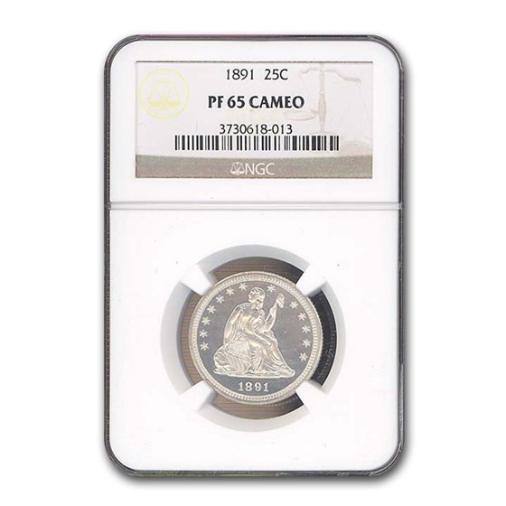 1891 Liberty Seated Quarter PF-65 Cameo NGC 1891 Liberty Seated Quarter PF-65 Cameo NGC