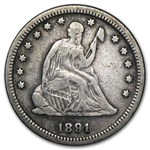 1891 Liberty Seated Quarter VF