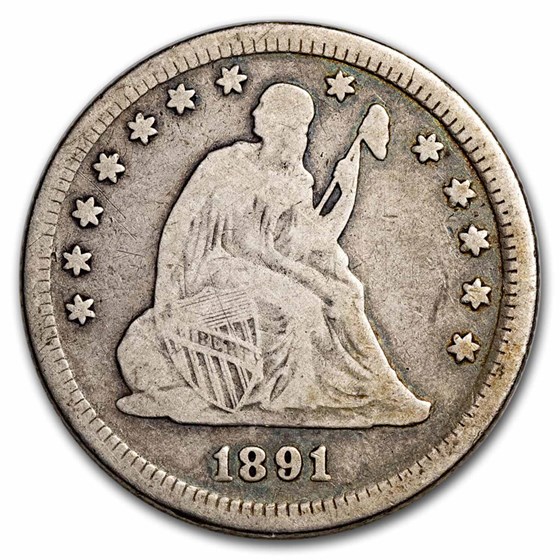 1891 Liberty Seated Quarter VG 1891 Liberty Seated Quarter VG