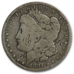 1891 Morgan Dollar - Love Token C A A 1891 Morgan Dollar - Love Token C A A
