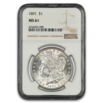 1891 Morgan Dollar MS-61 NGC