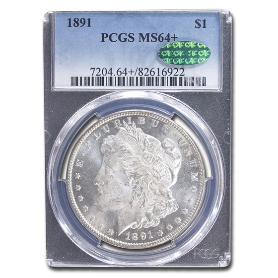 1891 Morgan Dollar MS-64+ PCGS CAC 1891 Morgan Dollar MS-64+ PCGS CAC