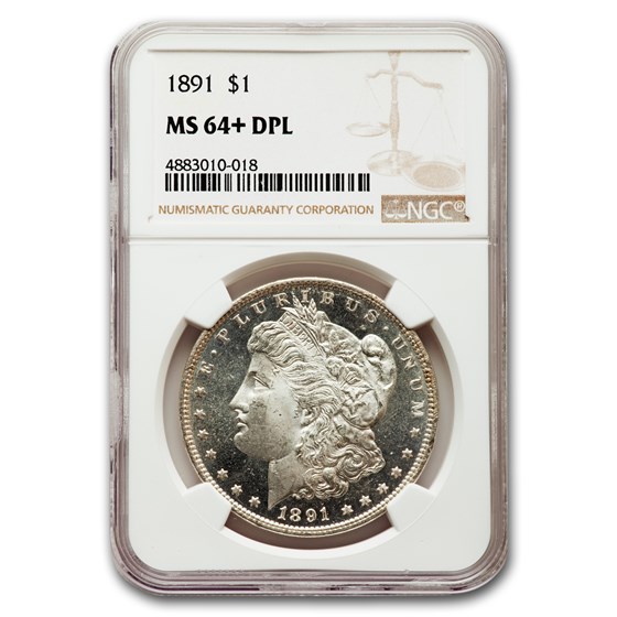 1891 Morgan Dollar MS-64+ PL NGC 1891 Morgan Dollar MS-64+ PL NGC