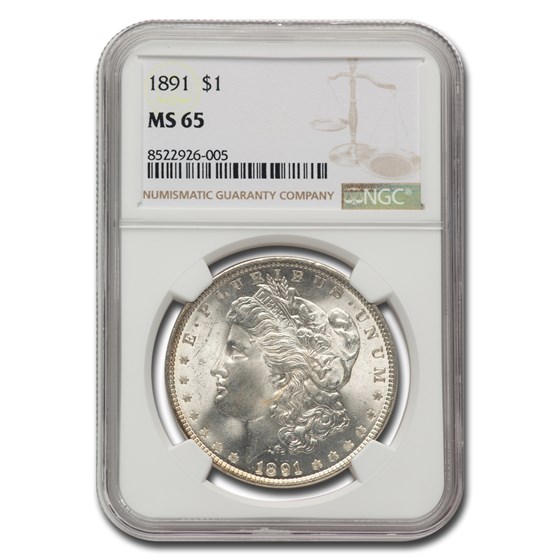 1891 Morgan Dollar MS-65 NGC 1891 Morgan Dollar MS-65 NGC