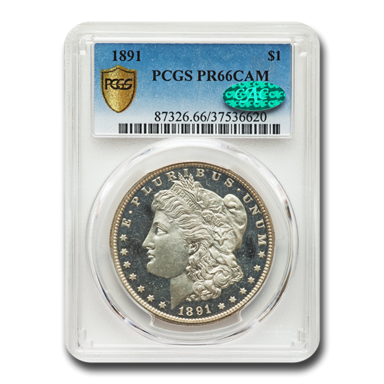 1891 Morgan Dollar PR-66 Cameo PCGS CAC 1891 Morgan Dollar PR-66 Cameo PCGS CAC