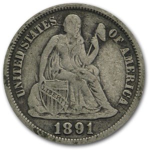 1891-O Liberty Seated Dime Fine