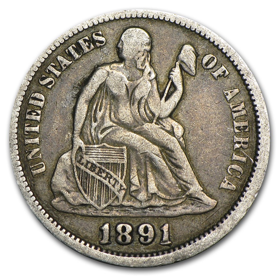 1891-O Liberty Seated Dime VF