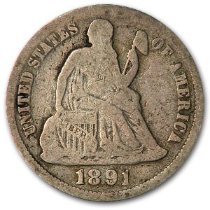 1891-O Liberty Seated Dime VG