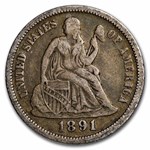 1891-O Liberty Seated Dime XF