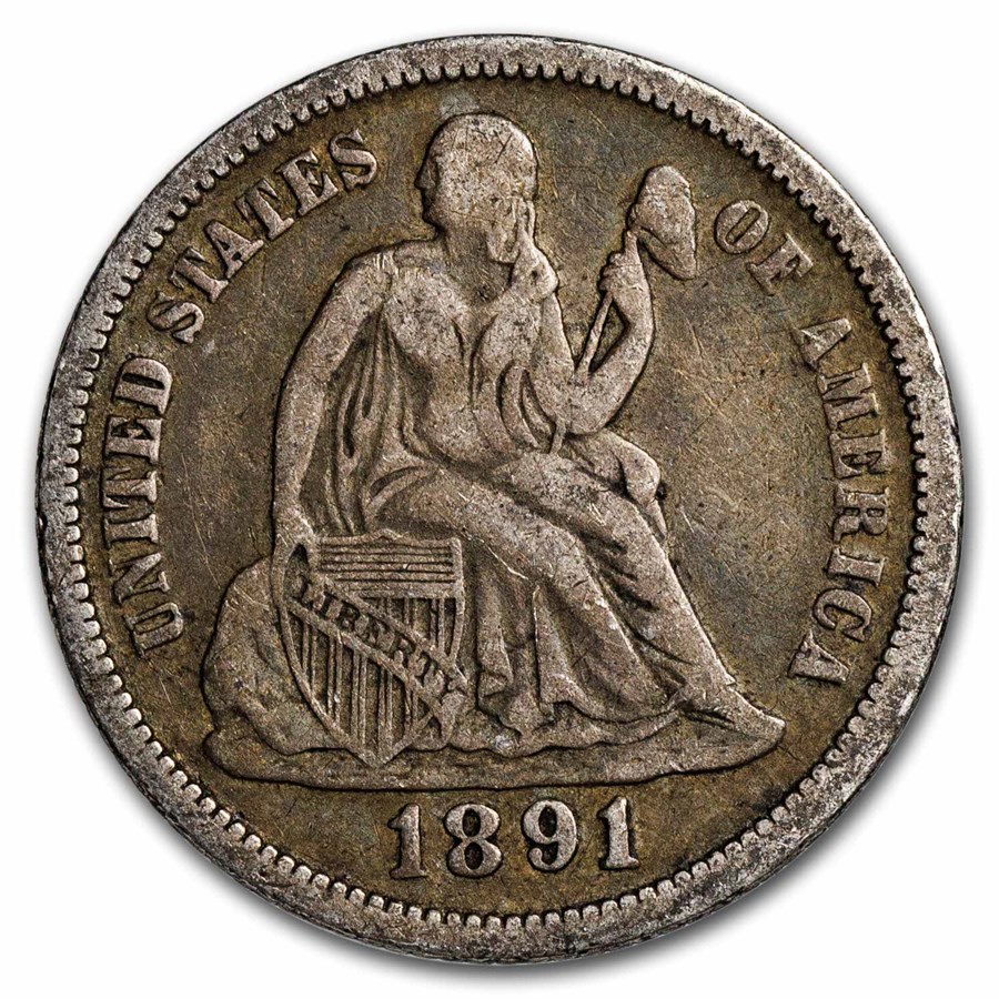 1891-O Liberty Seated Dime XF