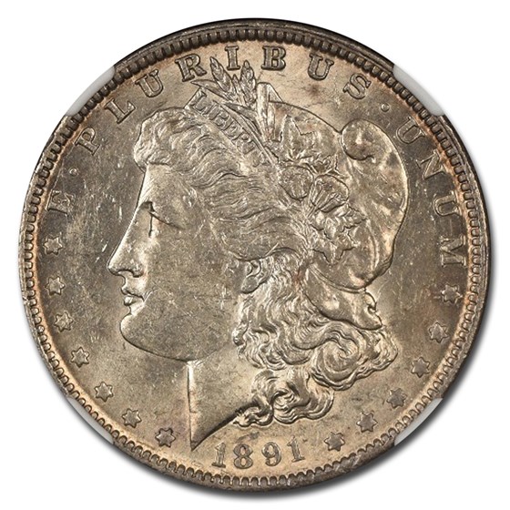 1891-O Morgan Dollar AU-53 NGC 1891-O Morgan Dollar AU-53 NGC