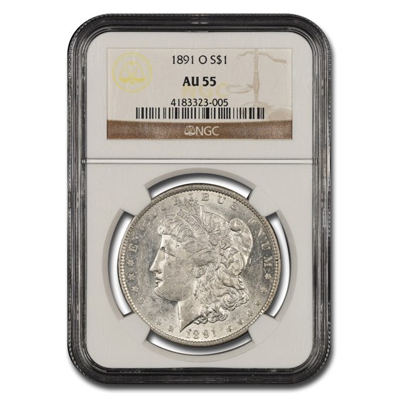 1891-O Morgan Dollar AU-55 NGC 1891-O Morgan Dollar AU-55 NGC