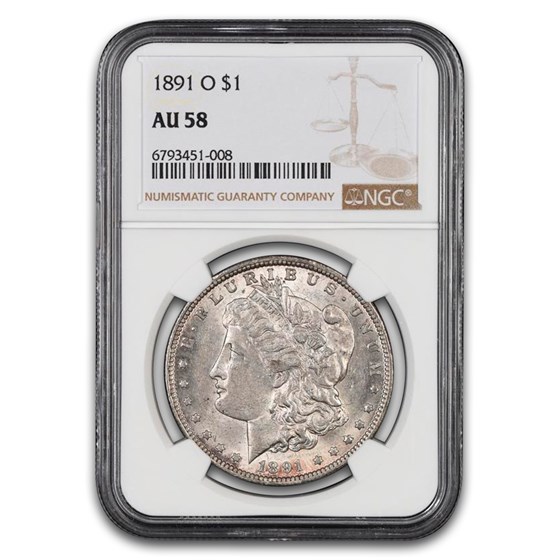1891-O Morgan Dollar AU-58 NGC