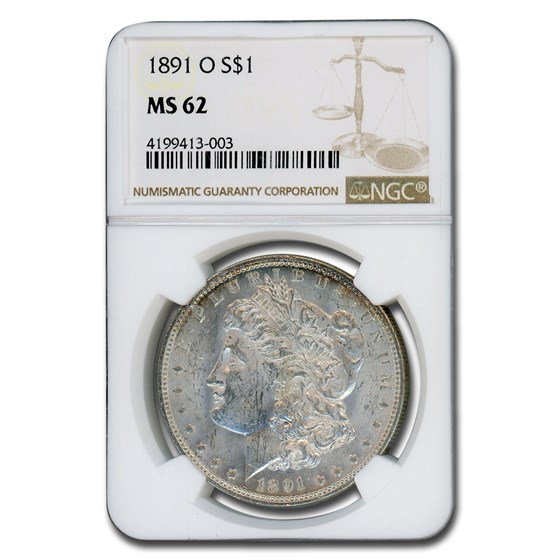 1891-O Morgan Dollar MS-62 NGC