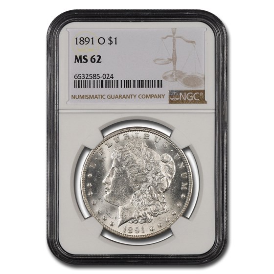 1891-O Morgan Dollar MS-62 NGC 1891-O Morgan Dollar MS-62 NGC