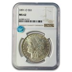 1891-O Morgan Dollar MS-62 NGC