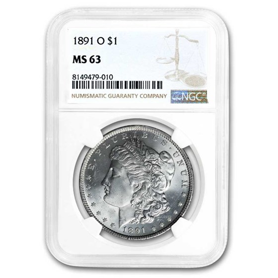 1891-O Morgan Dollar MS-63 NGC 1891-O Morgan Dollar MS-63 NGC