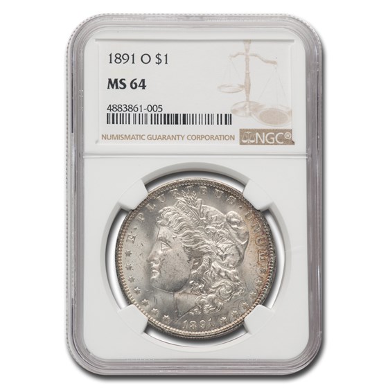 1891-O Morgan Dollar MS-64 NGC 1891-O Morgan Dollar MS-64 NGC