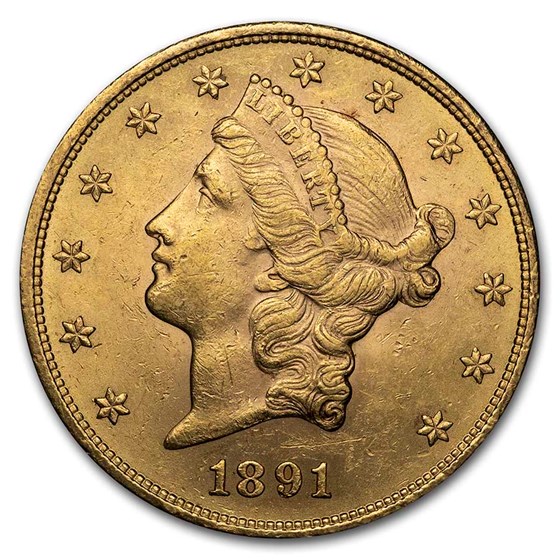 1891-S $20 Liberty Gold Double Eagle AU 1891-S $20 Liberty Gold Double Eagle AU
