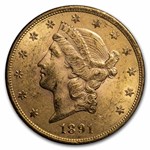 1891-S $20 Liberty Gold Double Eagle BU