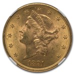 1891-S $20 Liberty Gold Double Eagle MS-62 NGC