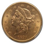 1891-S $20 Liberty Gold Double Eagle MS-62 PCGS CAC
