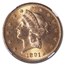 1891-S $20 Liberty Gold Double Eagle MS-64 NGC