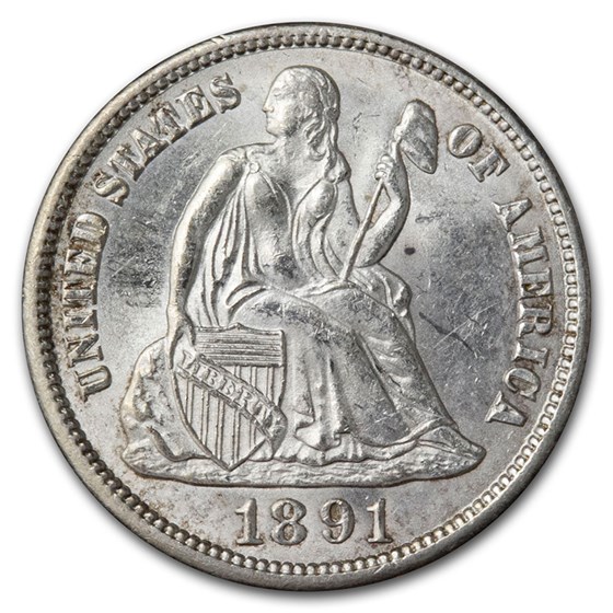 1891-S Liberty Seated Dime BU