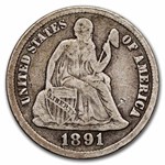 1891-S Liberty Seated Dime VF