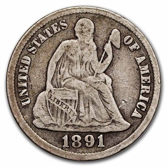 1891-S Liberty Seated Dime VF