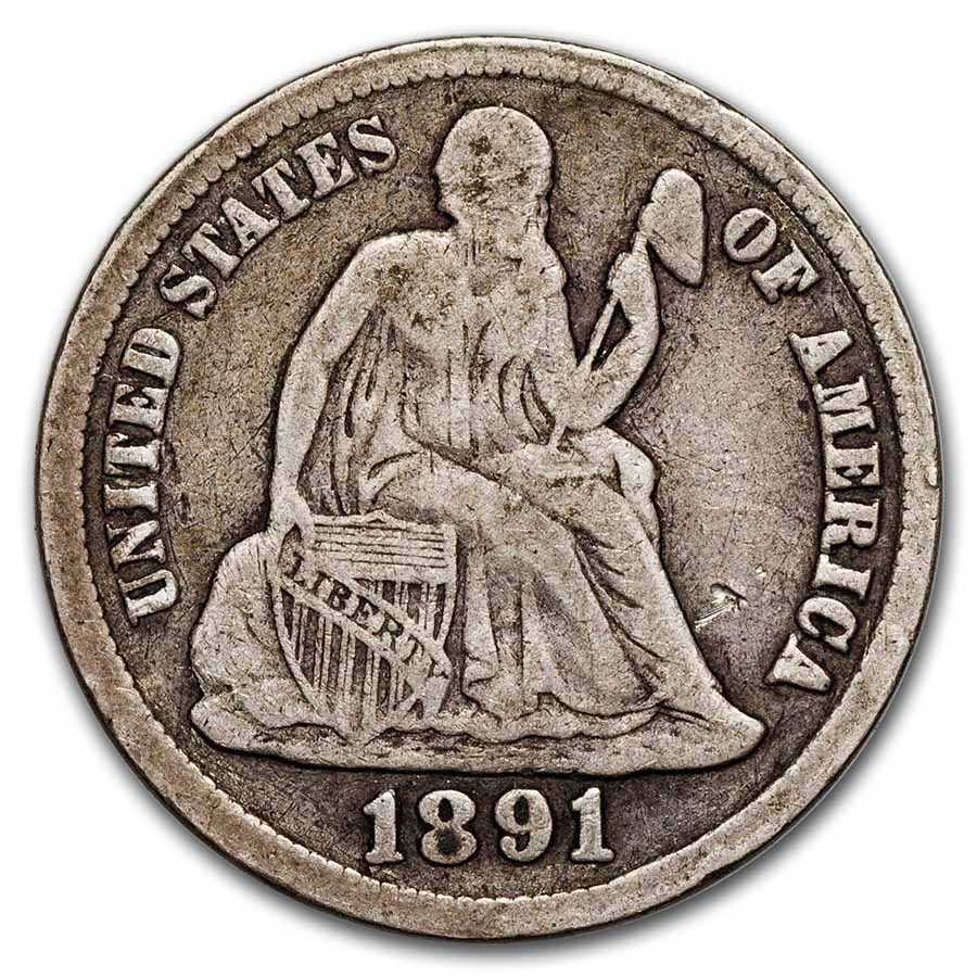 1891-S Liberty Seated Dime VF