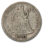 1891-S Liberty Seated Dime VG