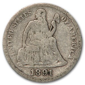1891-S Liberty Seated Dime VG