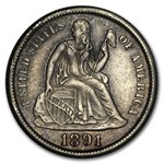1891-S Liberty Seated Dime XF