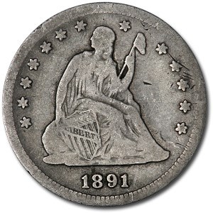 1891-S Liberty Seated Quarter Fine 1891-S Liberty Seated Quarter Fine