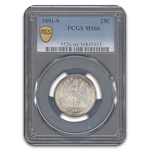 1891-S Liberty Seated Quarter MS-66 PCGS