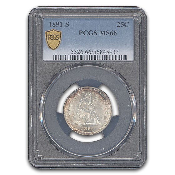 1891-S Liberty Seated Quarter MS-66 PCGS