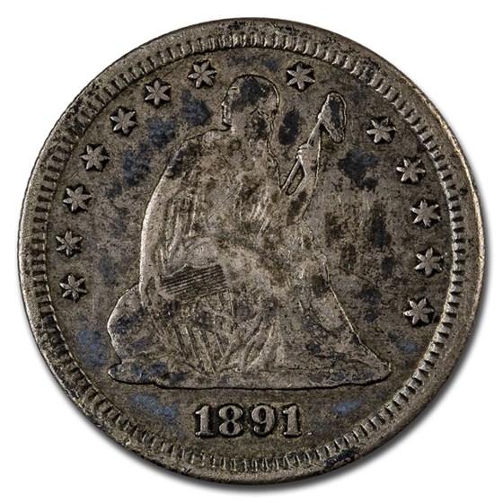 1891-S Liberty Seated Quarter VF