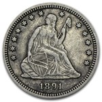 1891-S Liberty Seated Quarter XF