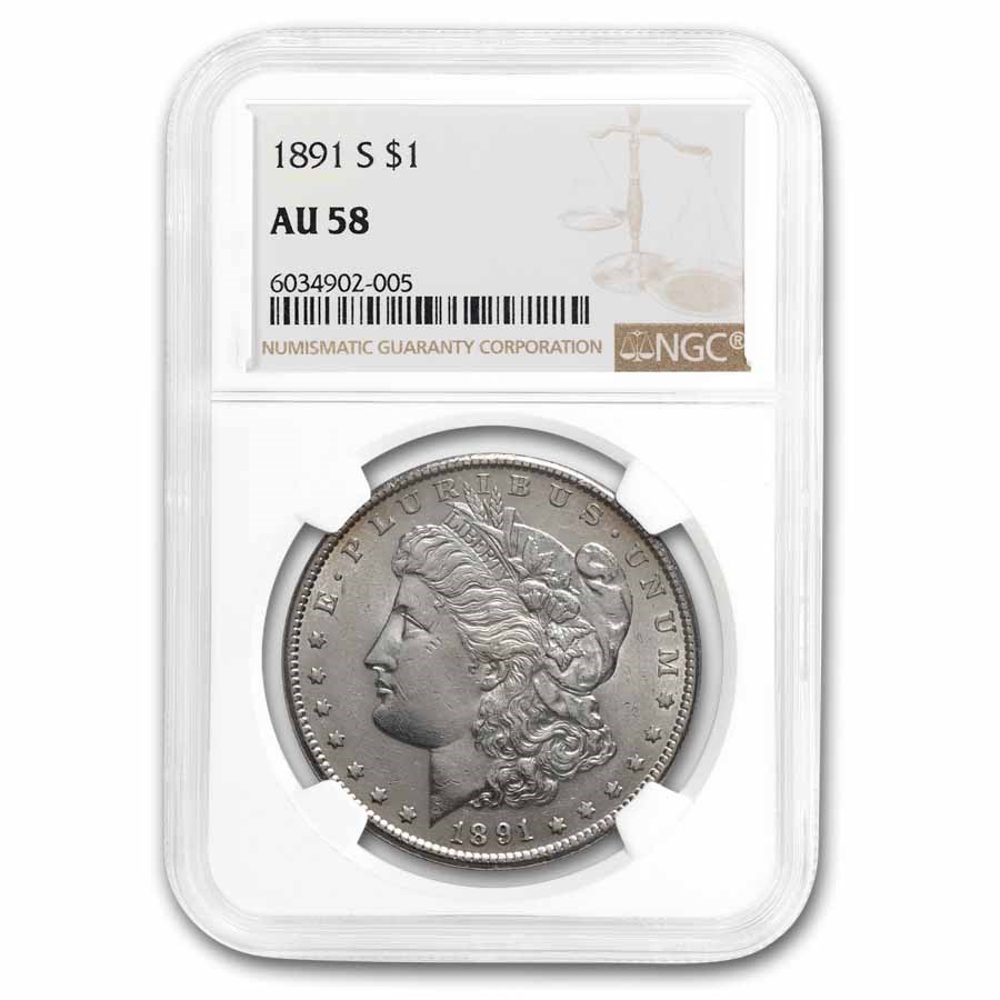 1891-S Morgan Dollar AU-58 NGC